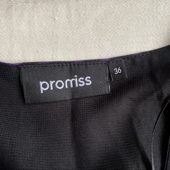 💜 PROMISS PURPLE BLACK ABSTRACT COCKTAIL DRESD! - Picture 10 of 11